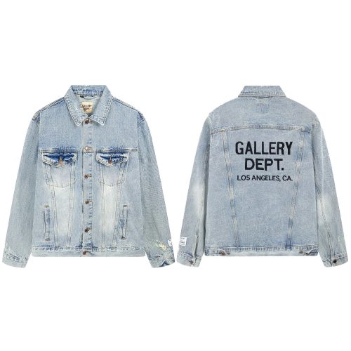 Gallery Dept. Los Angeles Denim Jacket Distressed Streetwear Light Blue