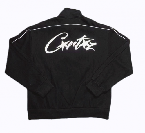 Corteiz Track Jacket Streetwear Zip-Up Jacket Black