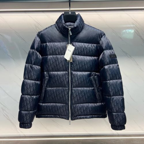 Dior Oblique Puffer Down Jacket Navy