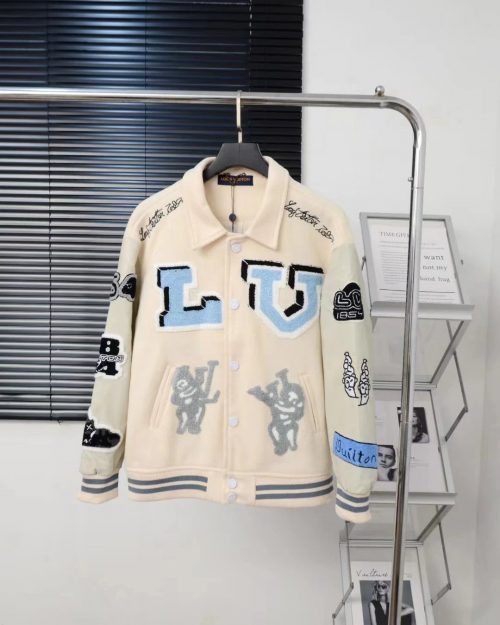 Louis Vuitton LV Varsity Patchwork Jacket Beige
