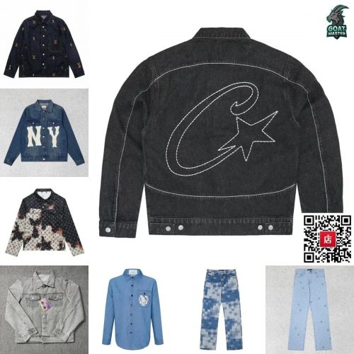 Corteiz CRTZ C-Star Streetwear Denim Jacket Black