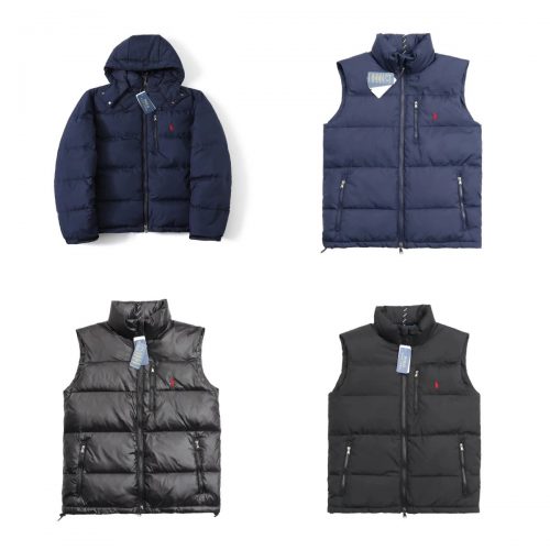 Ralph Lauren Puffer Jacket and Vest Warm Down Outerwear Black and Navy