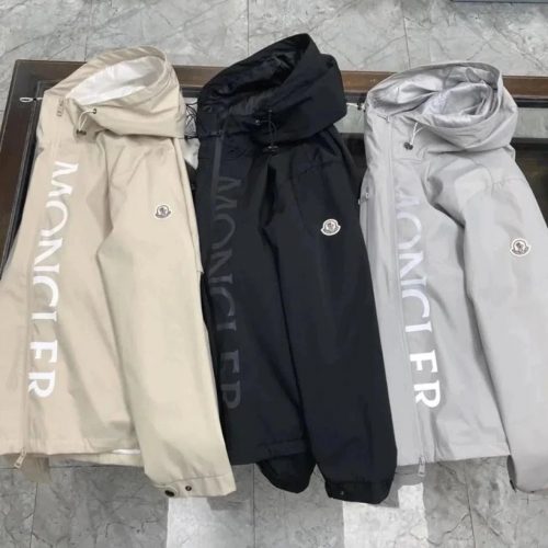 Moncler Windbreaker Lightweight Jacket Beige Black and Gray