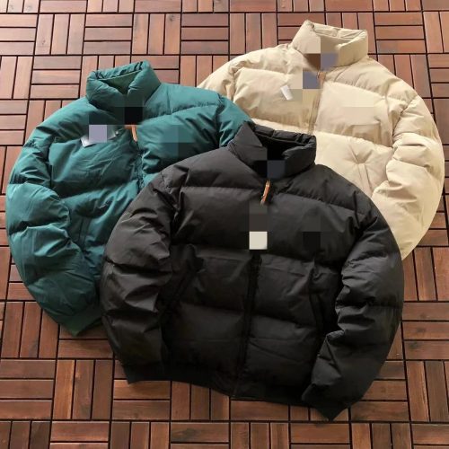 Design Puffer Jacket Minimalist Down Jacket Black Green and Beige
