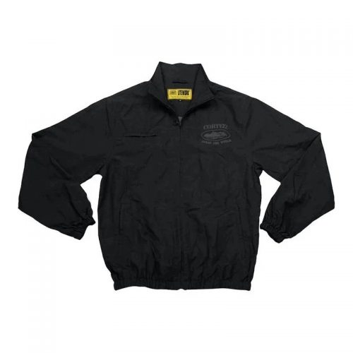 Corteiz Rules The World Streetwear Windbreaker Jacket Black