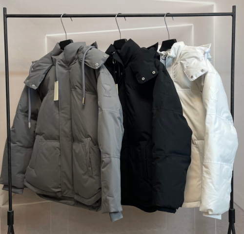 Ami Paris Ami Heart Puffer Jacket Winter Down Jacket Multicolor