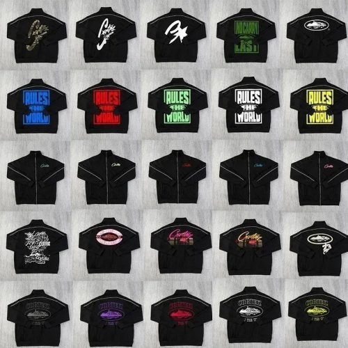 Corteiz CRTZ Rules The World Streetwear Track Jacket Black