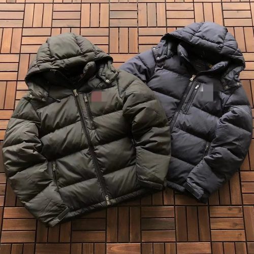 Ralph Lauren Polo Puffer Jacket Hooded Down Jacket Green and Navy