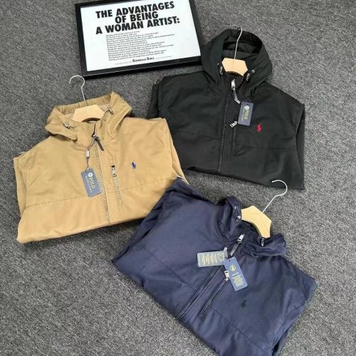 Ralph Lauren Windbreaker Lightweight Jacket Black Beige and Navy