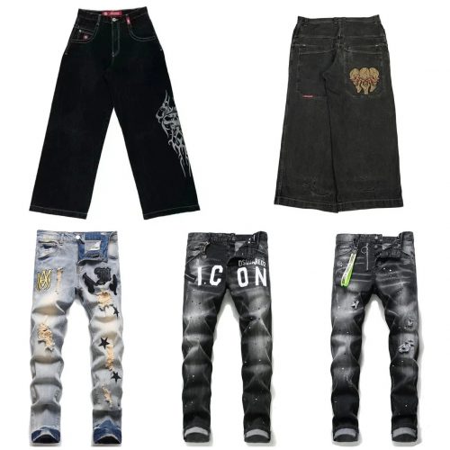 Dsquared2 D2 Icon Distressed Slim Fit Jeans Black and Blue