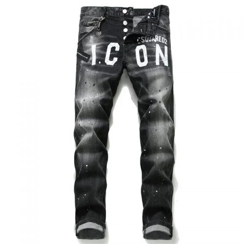 DSQUARED2 ICON Distressed Denim Jeans Black