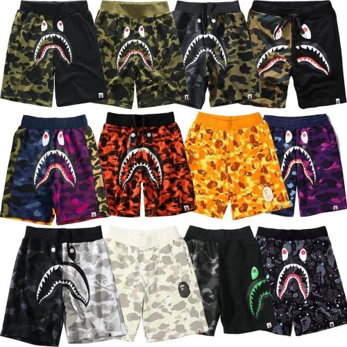 A Bathing Ape BAPE Shark Camo Streetwear Shorts Multicolor
