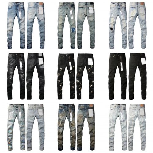Purple Brand Distressed Denim Jeans Collection Slim Fit Jeans Multicolor