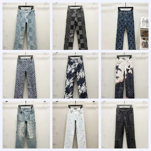 Louis Vuitton LV Monogram Denim Jeans Casual Pants Multicolor