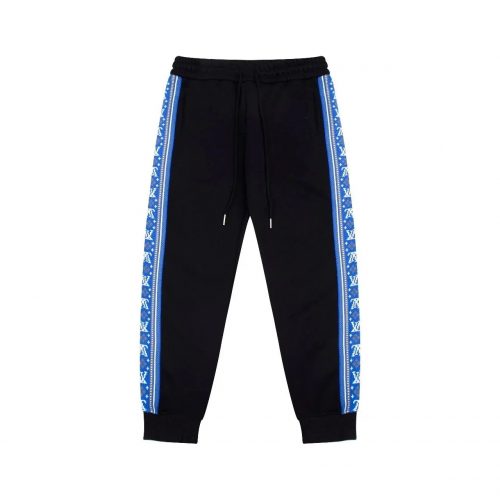 Louis Vuitton LV Monogram Side Stripe Casual Joggers Black