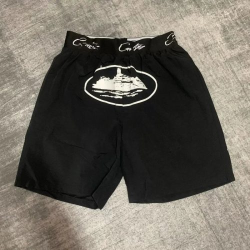 Corteiz Crtz Alcatraz Graphic Streetwear Shorts Black