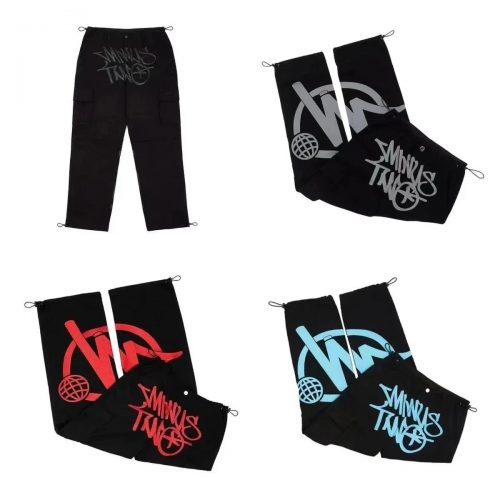 Minus Two Cargo Pants Streetwear Trousers Black