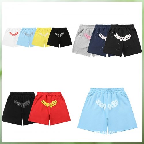 Sp5der Graphic Print Streetwear Shorts Multicolor