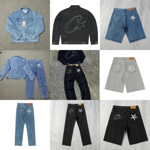 Corteiz CRTZ Star Denim Streetwear Jackets and Jeans Multicolor