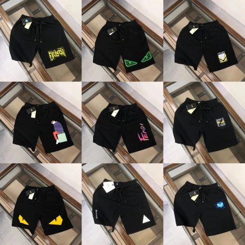 Fendi Graphic Print Casual Shorts Black