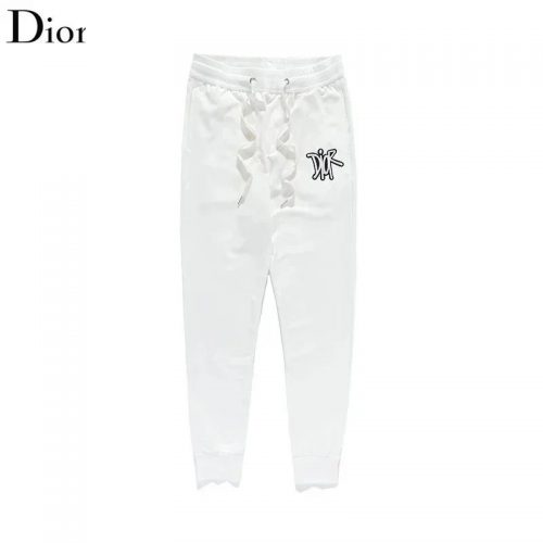 Dior Graphic Print Casual Joggers White