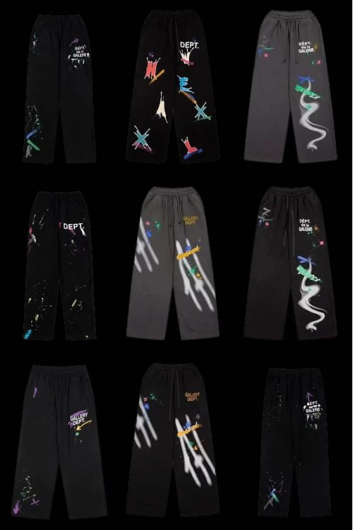 Gallery Dept. Paint Splatter Streetwear Sweatpants Black