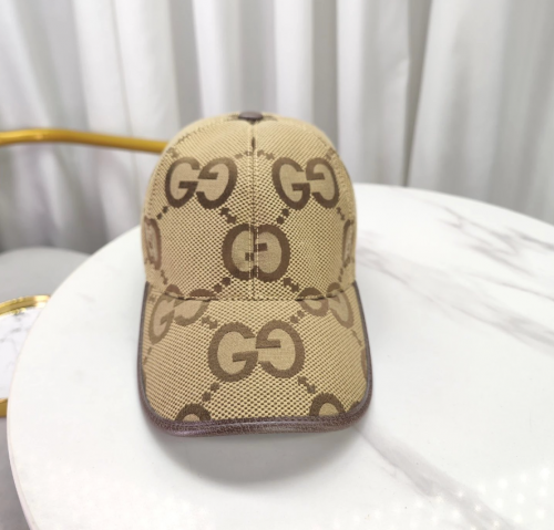 Gucci Jumbo GG Canvas Baseball Cap Beige and Brown