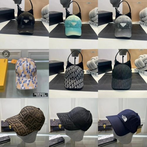 Prada Triangle Logo Distressed Baseball Cap Cotton Black