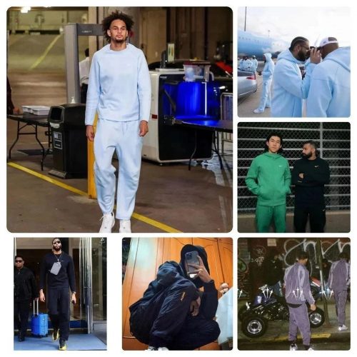 Nike NOCTA Tracksuit Comfortable Athleisure Matching Set Light Blue