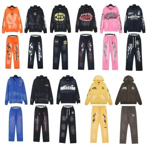 Hellstar Graphic Print Streetwear Tracksuit Set Multicolor