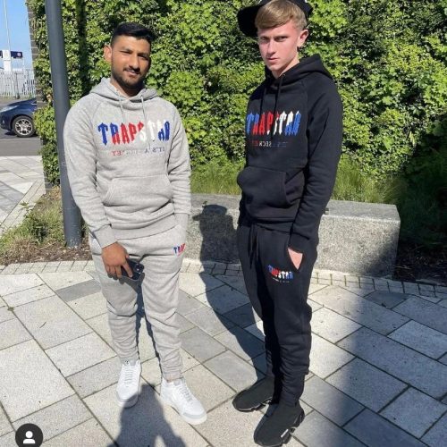 Trapstar Chenille Decoded Streetwear Tracksuit Set Gray and Black
