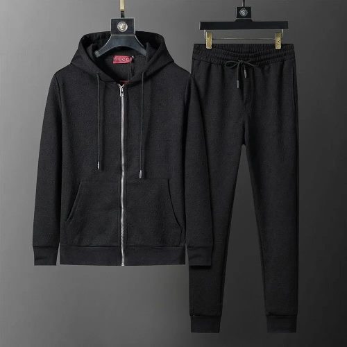 Gucci GG Monogram Casual Tracksuit Set Black