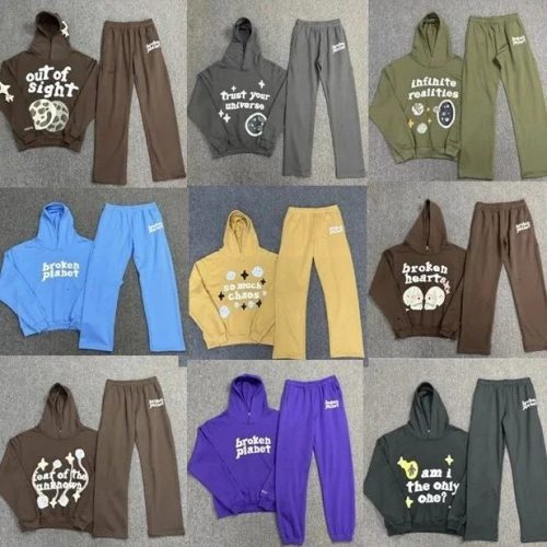 Broken Planet Graphic Tracksuit Set Streetwear Matching Set Multicolor