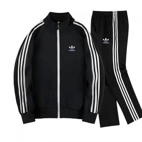 Adidas Three Stripe Classic Tracksuit Set Black