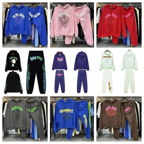 Sp5der Sp5der Web Print Graphic Streetwear Tracksuit Set Multicolor