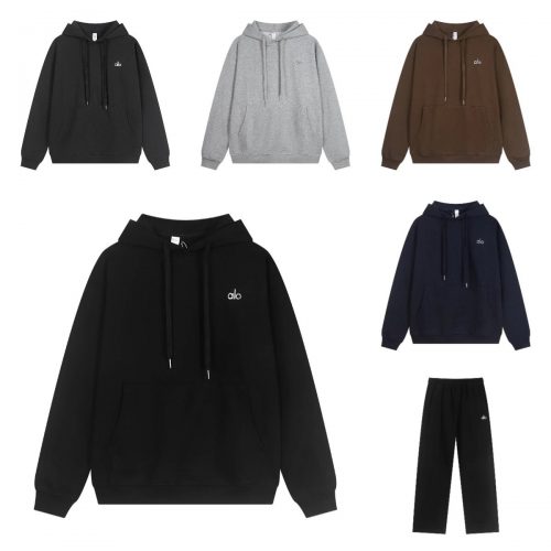 Alo Yoga Accolade Comfortable Matching Set Black and Grey