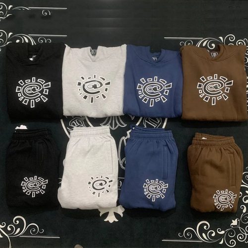 Design Sun Graphic Print Streetwear Matching Set Multicolor