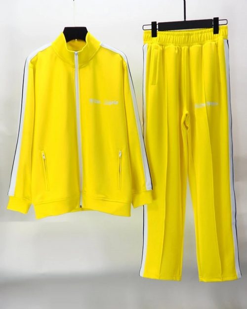Palm Angels Classic Tracksuit Streetwear Matching Set Yellow