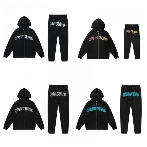 Trapstar Graffiti Chenille Streetwear Tracksuit Set Black