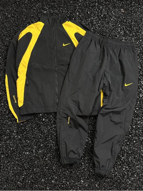 Nike NOCTA Tracksuit Sporty Matching Set Black and Yellow