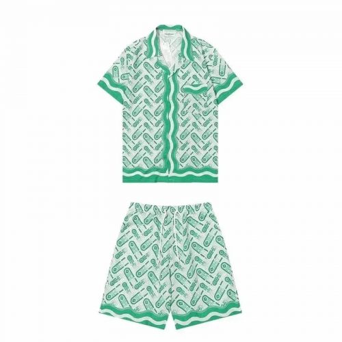 Casablanca Green Logo Print Pajama Set Casual Lounge Set Green