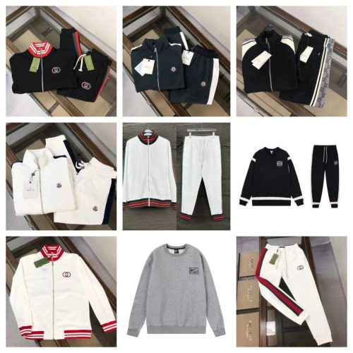 Gucci Interlocking G Casual Tracksuit Set White and Red