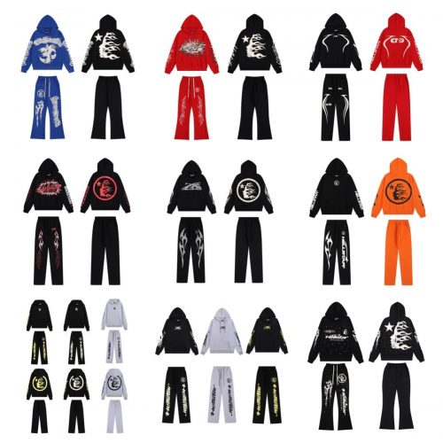 Hellstar Graphic Print Streetwear Tracksuit Set Multicolor