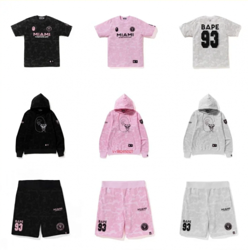 A Bathing Ape BAPE Inter Miami CF Collection Streetwear Matching Set Multicolor