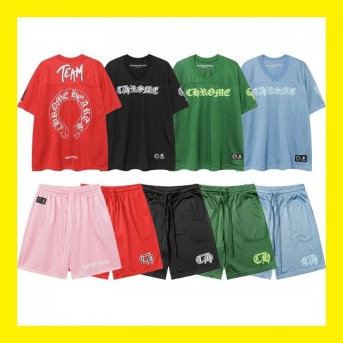 Chrome Hearts Mesh Jersey Shorts Set Streetwear Matching Set Multicolor