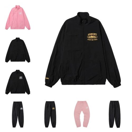 Corteiz Rules The World Streetwear Tracksuit Set Black and Pink
