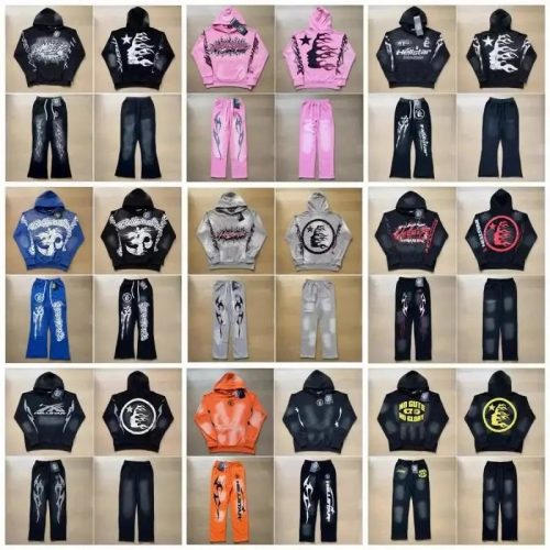 Hellstar Graphic Print Streetwear Tracksuit Set Multicolor