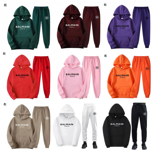 Balmain Logo Print Casual Tracksuit Set Multicolor