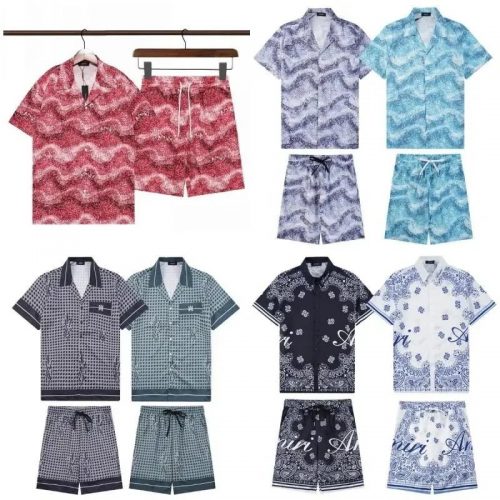 Amiri Silk Shirt and Shorts Summer Matching Set Multicolor