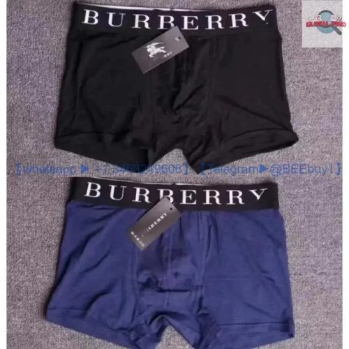Burberry Logo Waistband Boxer Briefs Black and Navy